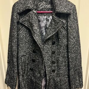 G by Guess Women's Black Herringbone Coat